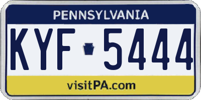 PA license plate KYF5444