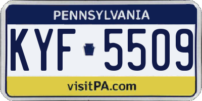 PA license plate KYF5509