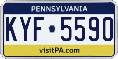 PA license plate KYF5590