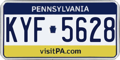 PA license plate KYF5628