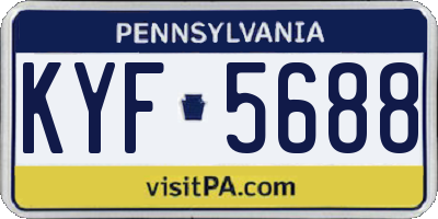 PA license plate KYF5688