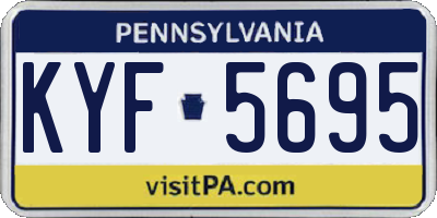 PA license plate KYF5695