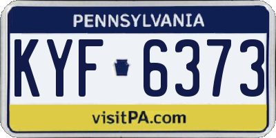 PA license plate KYF6373