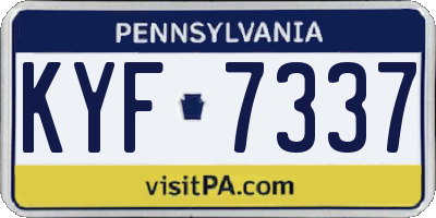 PA license plate KYF7337