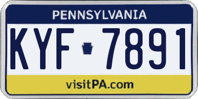 PA license plate KYF7891