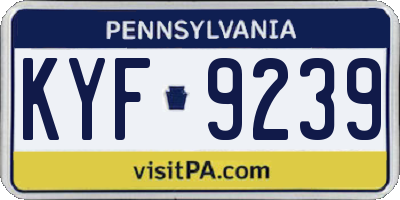 PA license plate KYF9239