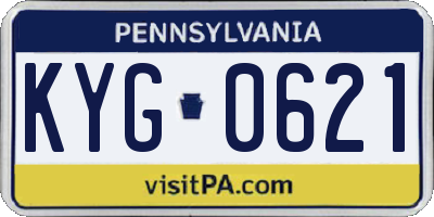 PA license plate KYG0621