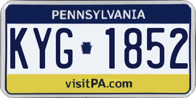 PA license plate KYG1852