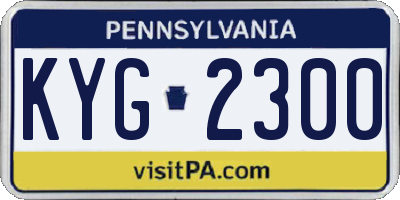 PA license plate KYG2300