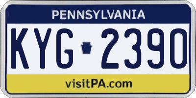 PA license plate KYG2390