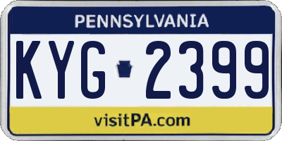 PA license plate KYG2399