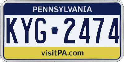 PA license plate KYG2474
