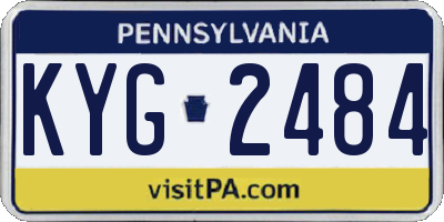 PA license plate KYG2484