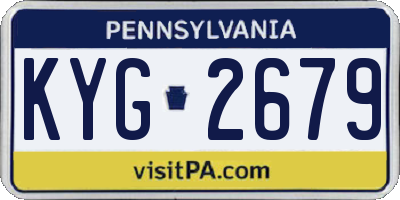 PA license plate KYG2679