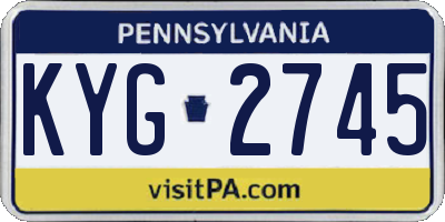 PA license plate KYG2745