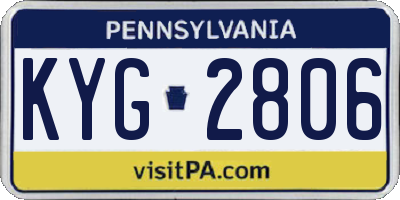 PA license plate KYG2806