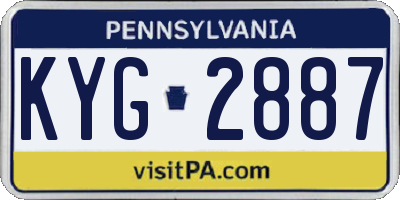 PA license plate KYG2887