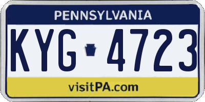 PA license plate KYG4723