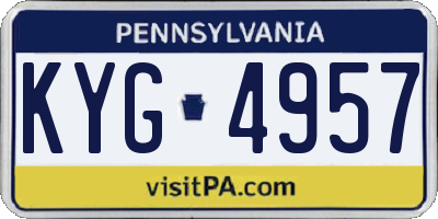 PA license plate KYG4957