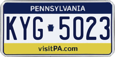PA license plate KYG5023