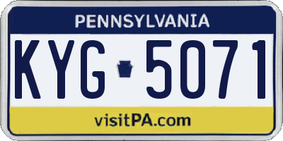 PA license plate KYG5071