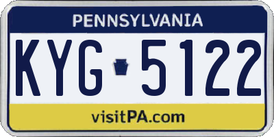 PA license plate KYG5122