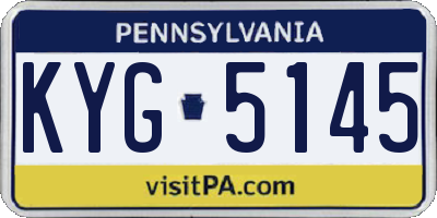 PA license plate KYG5145