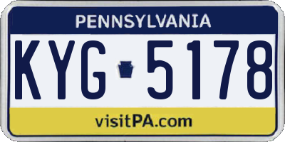 PA license plate KYG5178