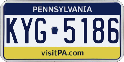PA license plate KYG5186