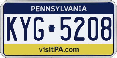 PA license plate KYG5208