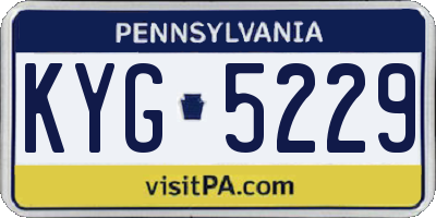 PA license plate KYG5229