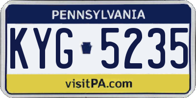 PA license plate KYG5235