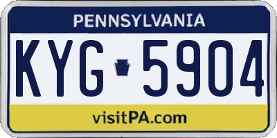 PA license plate KYG5904