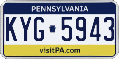 PA license plate KYG5943