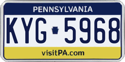 PA license plate KYG5968