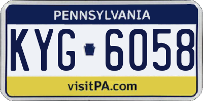 PA license plate KYG6058