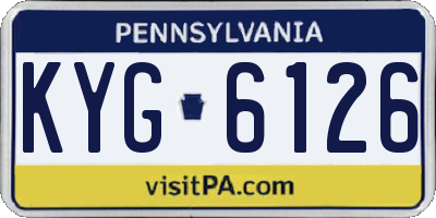 PA license plate KYG6126