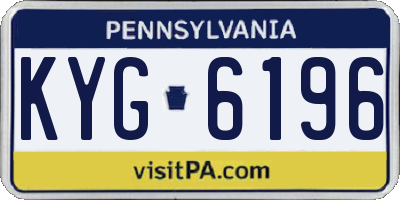 PA license plate KYG6196