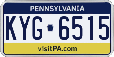 PA license plate KYG6515