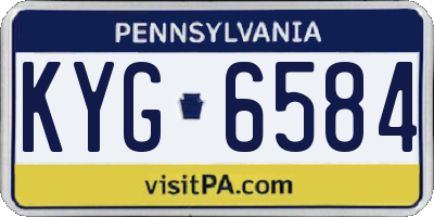 PA license plate KYG6584