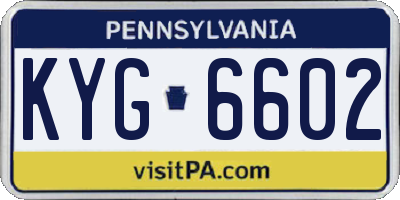PA license plate KYG6602