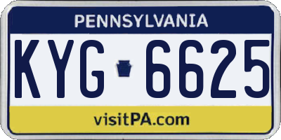 PA license plate KYG6625