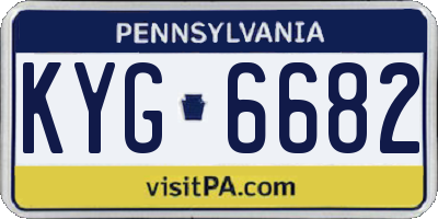 PA license plate KYG6682