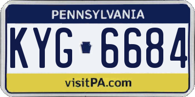 PA license plate KYG6684