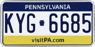 PA license plate KYG6685