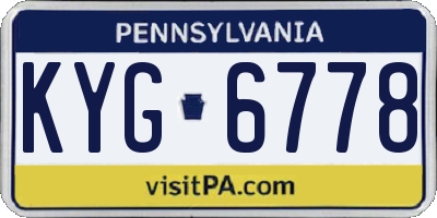 PA license plate KYG6778