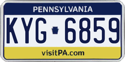 PA license plate KYG6859