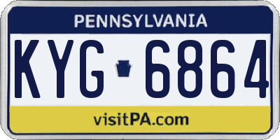 PA license plate KYG6864