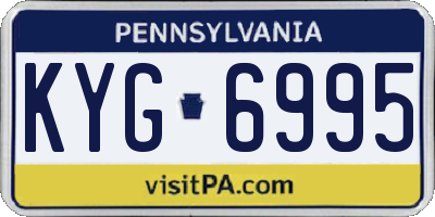 PA license plate KYG6995