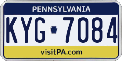 PA license plate KYG7084
